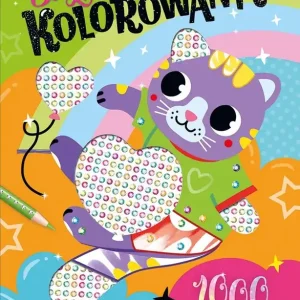 Brylantowe kolorowanki z kotkiem. 1000 brylancików