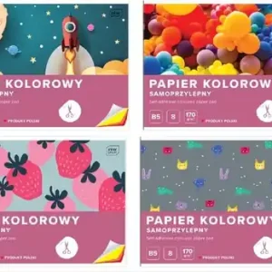 Papier kolorowy samoprzylepny B58 kartek 10 sztuk mix