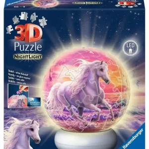 Puzzle 3D NightLight Horses on the Beach