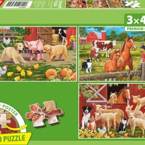 Puzzle 3x48 PQ Zwierzęta na farmie 113958