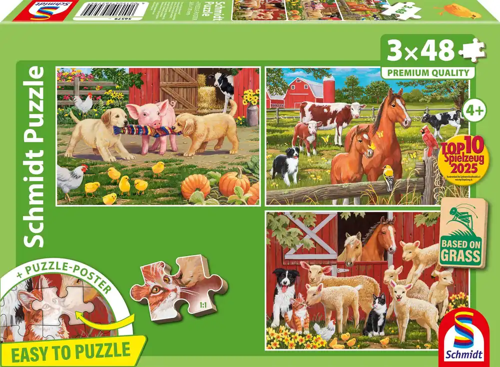 Puzzle 3x48 PQ Zwierzęta na farmie 113958