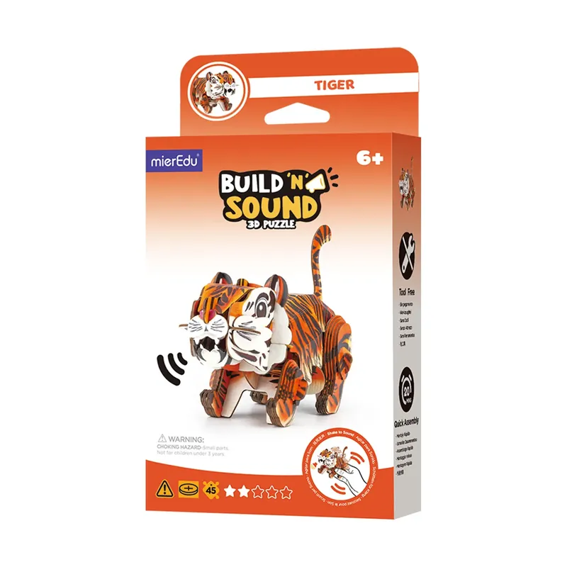 Puzzle 3D Buduj i słuchaj Tygrys