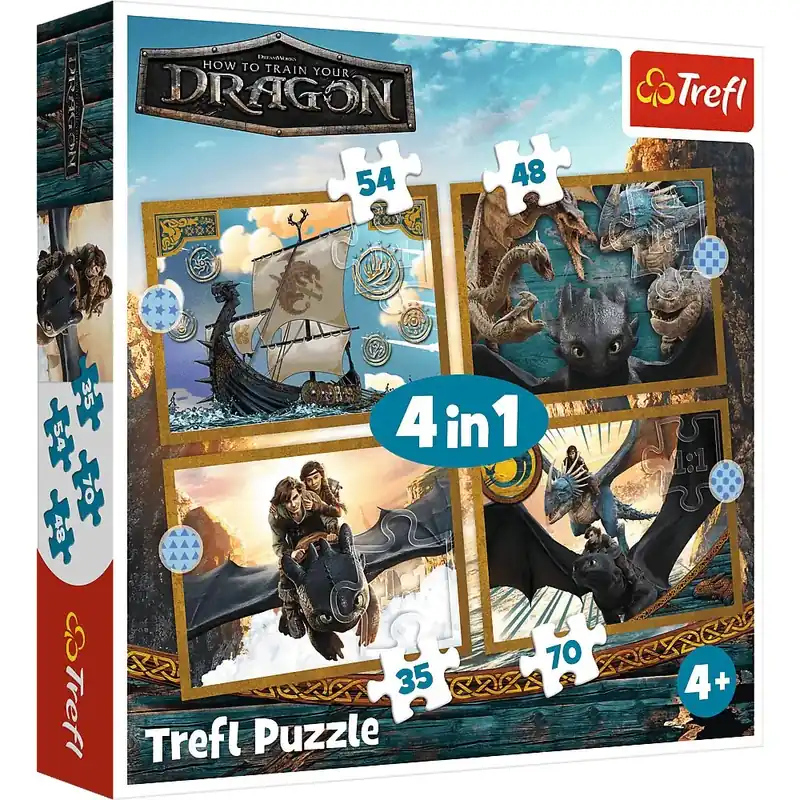 Puzzle 4w1 Smocze dni 34678