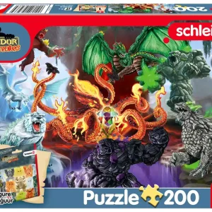 Puzzle 200 Schleich Eldrador Straszne Stworzenia + figurka 113351