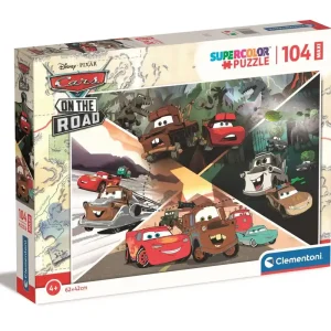 Puzzle 104 maxi super color Disney cars on the road 23774
