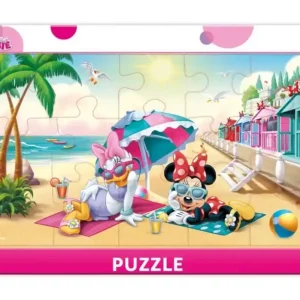 Puzzle 15 ramkowe Myszka Minnie Na plaży