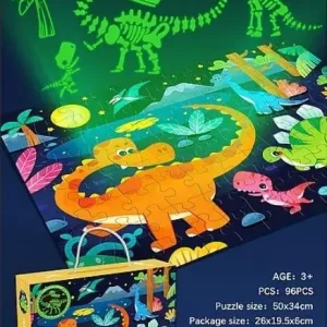 Puzzle 96 dinozaury świecące w ciemności