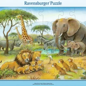 Puzzle 30 African Animal World Frame