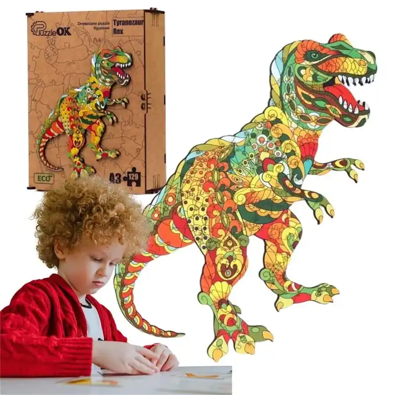Puzzle drewniane eko 129 Tyranozaur rex A3